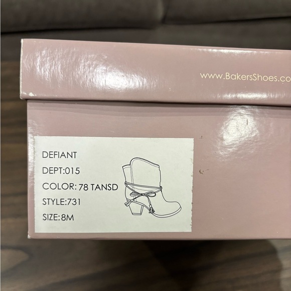 BAKERS medium brown suede ankle bootie heels (size 8) - box included - Picture 9 of 9